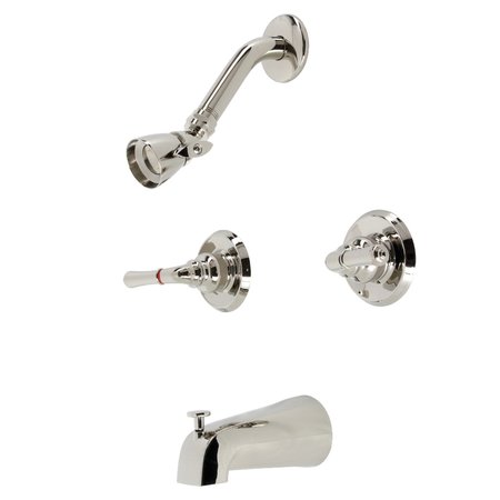 KINGSTON BRASS Two-Handle Tub and Shower Faucet, Polished Nickel KB246PN